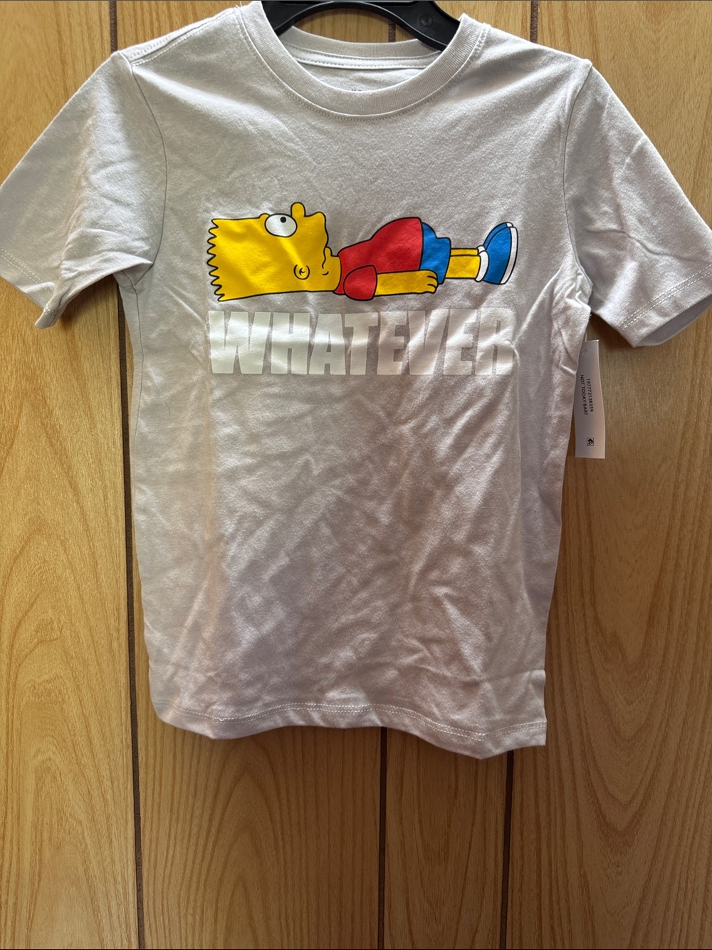 Kids White Graphic Bart Simpson 'Whatever' Tee